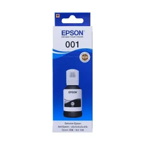 Epson 001 Black Ink Bottle for Epson Ink Tank Printers like L4150, L4160, L6160, and L6170.