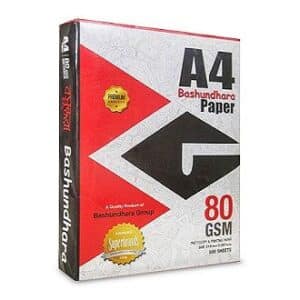 Bashundhara A4 Paper 80 GSM - 500 Sheets pack available at Tonercartridgebd.com, premium quality office paper for printing and copying in Bangladesh.