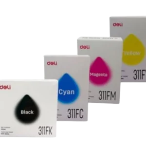 Deli 311F 100 ml Ink 4 Color Set for D311NW Printer – Available at Tonercartridgebd.com in Bangladesh.